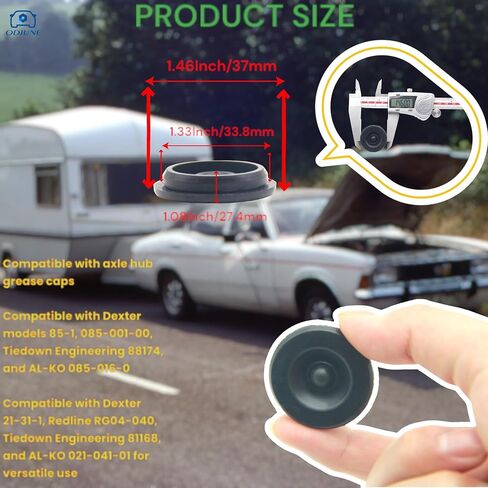 Rubber Grease Plugs for Trailer Dust Cap - Compatible with Dexter EZ Lube Trailer Axle Models 85-1, 085-001-00, Tiedown Engineering 88174, AL-KO 085-016-0 Quality Neoprene-4Pcs in Saudi Arabia