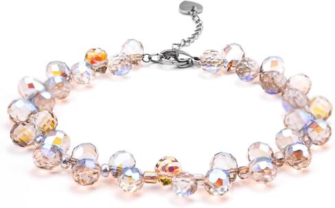 Crystal Beaded Bracelets, Bracelets for Women, Jewelry Beaded Bracelets for Birthday and Valentine's Day, Anniversary Bracelet for Women in Saudi Arabia
