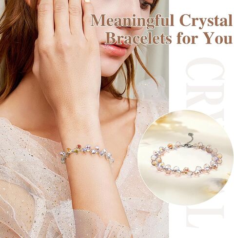 Crystal Beaded Bracelets, Bracelets for Women, Jewelry Beaded Bracelets for Birthday and Valentine's Day, Anniversary Bracelet for Women in Saudi Arabia