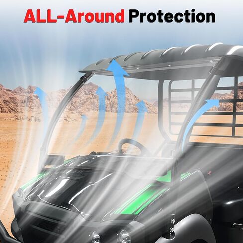 StarknightMT Vented Mule Windshield Scratch Resistant Windshield Compatible With Kawasaki Mule SX SE XC 2017+ | Heavy Duty Clear Front Full Mule Windshield in Saudi Arabia