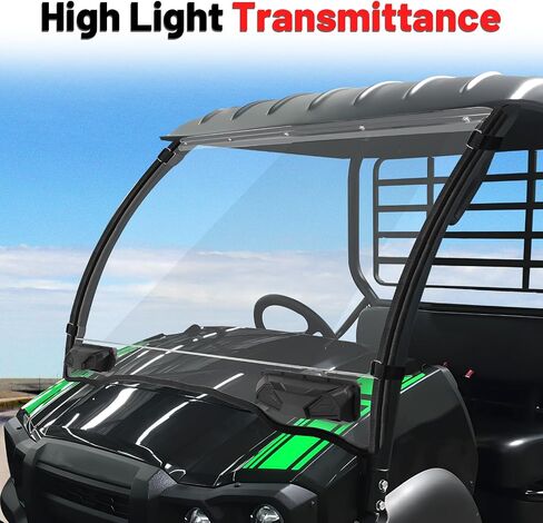 StarknightMT Vented Mule Windshield Scratch Resistant Windshield Compatible With Kawasaki Mule SX SE XC 2017+ | Heavy Duty Clear Front Full Mule Windshield in Saudi Arabia