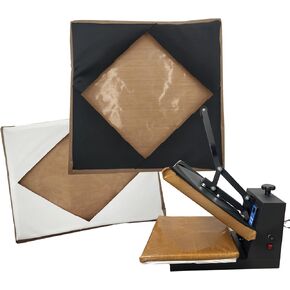 Heat Press Covers 15x15/16x20/16x24 for Top and Bottom Platens 2 Piece Set Reusable Teflon Sheets Material (15x15")