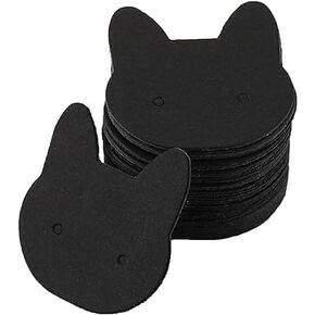 50pcs Black Cat Head Earring Cards,Cute Paper Earring Display Cards for Attract Users 3.5x3.5cm Ear Studs Holder Handmade,Jewelry Display and Packaging Supplies Beading and Jewelry Making Accessories