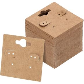 AHQiZFX 100Pcs Earring Cards, 2" Kraft Earring Display Cards for Selling, Earring Card Holder, Blank Paper Cards with 6 Holes, Earring Display Holder for Earring, Ear Studs, Jewelry DIY Crafts, White