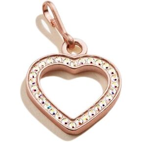 Alex and Ani Pavé Heart Chain Station Charm, Pave Heart, 14kt Rose Gold Plated Over Sterling Silver, Adorned with Crystals, Charm Size 0.52 in Width by 0.49 in Height