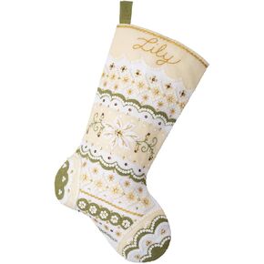 Bucilla, Holiday Glitz, Felt Applique 18" Stocking Making Kit, Perfect for DIY Arts and Crafts, 89588E