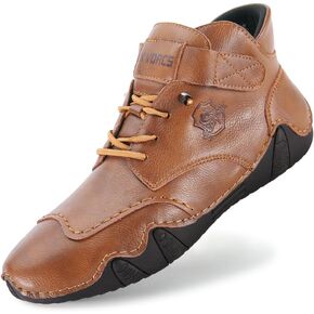 Mens Casual Leather Shoes Ankle Chukka Boots Slip On Mid top Walking Driving Loafer Lace-up Oxford Shoes