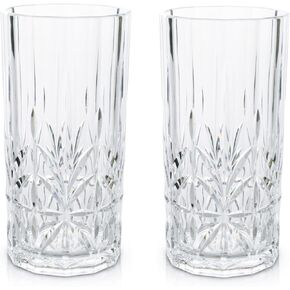 BELLAFORTE Shatterproof Tritan Plastic Tall Tumbler, Set of 4, 18oz - Myrtle Beach Drinking Glasses - Unbreakable Drinking Glasses for Parties - BPA Free - Clear