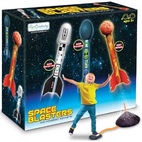 ArtCreativity Space Rocket Launcher for Kids - Rocket Launcher Toy Includes 3 Foam Rockets, Base, and Pad - Jump Rocket Launchers for Toddlers - Stomp Rockets for Kids Ages 3 4 5 6 7 8+ - Outdoor Toys