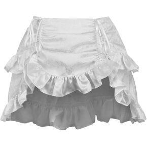 Daisy corsets Women's White Brocade Ruched Bustle Skirt