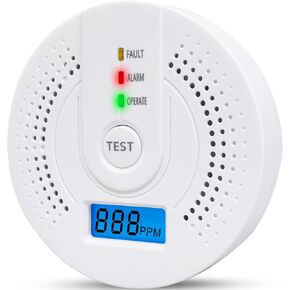 2 Pack Carbon Monoxide Detectors,CO Detectors Battery Powered,Carbon Monoxide CO Alarms with Light&Digital Display for Home,Bedroom,Kitchen,Office