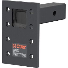 CURT 48323 Adjustable Pintle Mount for 2-Inch Hitch Receiver, 10,000 lbs, 6-1/2-Inch Drop, 6-Inch Length