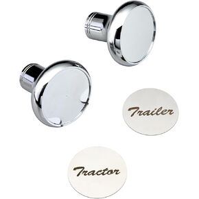 2 Set Air Valve Knob Made from Aluminum Alloy Interior Accessories Air Brake knobs Compatible with Kenworth T680 Peterbilt 379 389 579 Freightliner, Chrome Stainless Steel Tractor& Trailer