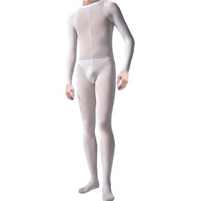 HTRUIYA Men's Bodystocking Back Open Sexy Bodysuit Long Sleeves Pantyhose Lingeries Jumpsuit For Men 120 DEN in Kuwait