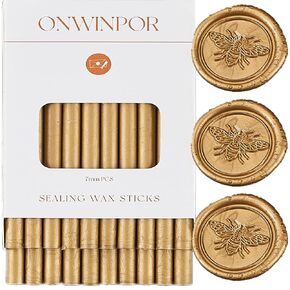 Champagne Rose Wax Seal Sticks, ONWINPOR 20pcs Glue Gun Wax Sealing Sticks for Wax Seal Stamp, Mini Sealing Wax Sticks Suit for 0.28''Glue Gun (Champagne Rose)