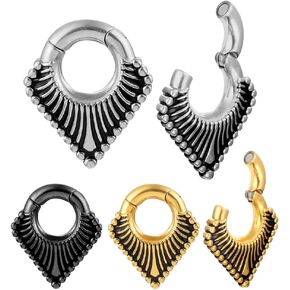 2PCS Floral and Spine Ear Hangers Weights For Stretching Ear Lobe 316 Stainless Steel Ear Gauges Dangle Women Man Piercing Tunnels Body Jewelry 6mm-8mm (2g-0g)