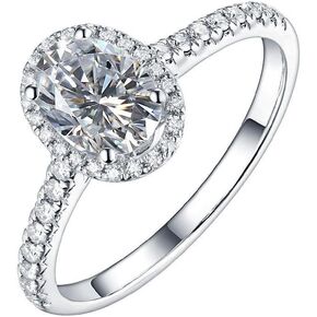 925 Sterling Silver Halo Solitaire Engagement Ring Cushion Cut Cubic Zircon Diamonds Stone 925 Sterling Silver Engagement Wedding Band Ring for Women Jewelry-Making-Patterns 8