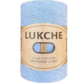 Braided Macrame Cord 3mm x 93yards (279 Feet), Cotton Macrame Cord, Colored Rope, Macrame Yarn, Colored Craft Rope for Wall Hanging, Plant Hangers, Crafts, for Knitting (White 3mm) 1