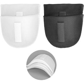 Dimeho 2 Pairs Shoulder Pads Breathable Sponge Pad Enhancer Thickness 1.5cm Shoulder Set-in Sewing Foam Pads for Women Men Sloping Shoulder High Low Shoulder Suit T-Shirt (Black/White