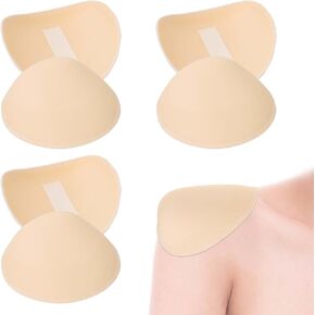 WLLHYF 3 Pairs Set-in Shoulder Pads Breathable Sponge Covered Shoulder Enhancer Sloping Shoulders High Low Shoulders