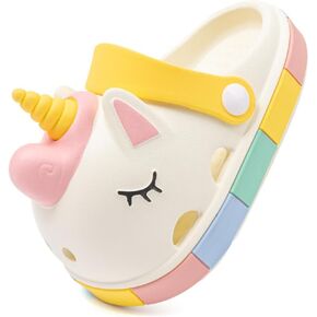 Toddler Kids Boys Girls Unicorn Clogs Cute Cartoon EVA Sandals Non-Slip Lightweight Garden Shoes Slip on Water Pool Beach Slipper (Toddler/Little Kid)