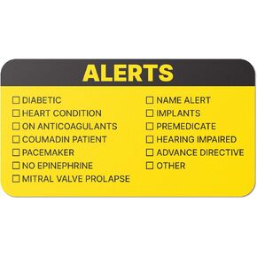 300 Labels - File Folder Chart Labels, MAP3310, Medical Alert Stickers, Red/White, 3.25 x 1.75 inch, for Medial File, Patient Chart, Physicians, Dentists, Veterinarians, Accountants