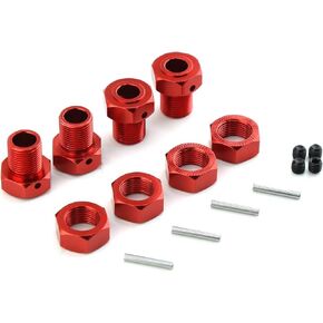 17mm Wheel Hex 5mm Extended and 17mm Wheel Nut Aluminum Alloy for ARRMA Kraton 6S Outcast 6S Notorious 6S Talion 6S Upgrades Parts (Red)