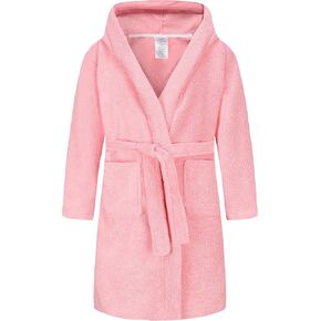 Boys Girls Teenagers Hooded Bathrobe Soft Towel Robe Kids Terry Cloth Spa Robes Sleepwear for Kids 5-16 Years