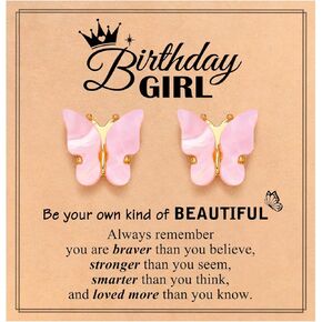 UPROMI Hypoallergenic Butterfly Earrings for Daughter/Granddaughter/Niece, Birthday Christmas Gifts