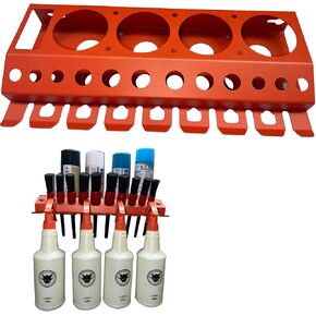 Bottle Storage Rack, Detailing Brush Organizer, Spray Bottle Storage Rack, 3/8" Air Tool Holder, for Garage and Workspace (1pc-Black)