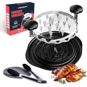 Chicken Shredder Large Meat Breast Shredder Tool Twist with Tong & Mat | Ergonomic Handle, Dishwasher Safe, Anti-Slip | BPA Free, Suitable for Pork Beef Chicken