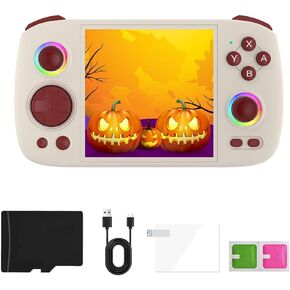 RG Cube Retro Game Console,3.95 Inch IPS Classic System Retro Video Games Consoles,with 128G TF Card,Supports Wireless Networt Handheld Console with 5200mAh Battery Casual Game Console(Gray)
