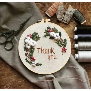 Christmas Embroidery Kit for Beginners Cross Stitch Kits DIY Stamped Embroidery Starters Set with Pattern Instructions Embroidery Hoop and Color Threads for Adults Kids Wall(Christmas Tree Snowflake)