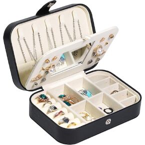 Travel Jewelry Box, Portable Jewelry Case Small Jewelry Organizer Storage Holder Boxes for Bracelets,Necklaces,Earrings,Rings