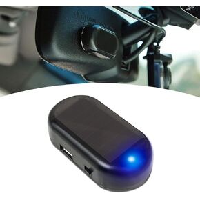 Pack-1 Car Interior Simulation Anti-theft Device, Solar LED High-brightness Security Warning Light, ABS Housing Anti-theft Light with USB Port, Universal Portable Accessory for Cars (Red Light)