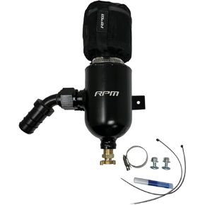 RPM Compatible SxS Compatible with Polaris RZR Turbo XPT, S, & Compatible with PRO Oil Catch Can 2016-2022 Black Aluminum