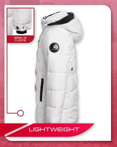 Spyder Girls' Long Puffer Jacket - Warm Half Stretch Pongee Hooded Winter Coat - Insulated Winter Jacket for Girls (7-16) in Saudi Arabia