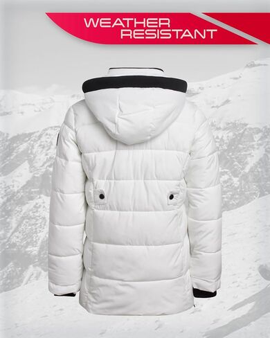 Spyder Girls' Long Puffer Jacket - Warm Half Stretch Pongee Hooded Winter Coat - Insulated Winter Jacket for Girls (7-16) in Saudi Arabia
