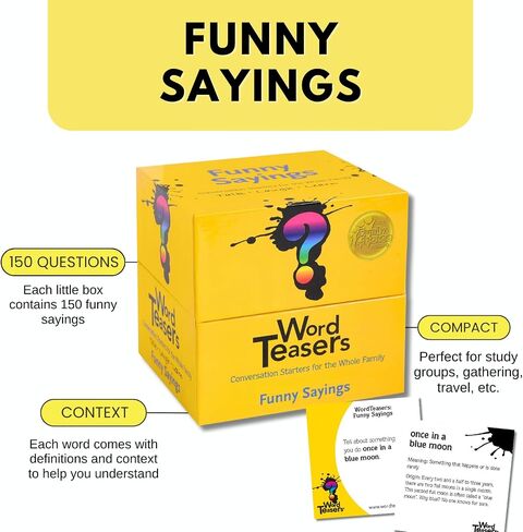 ؟ WORD TEASERS أقوال رياضية مضحكة - بداية محادثة ممتعة ومضحكة - لعبة معلومات رياضية للأطفال والكبار - لعبة بطاقات رياضية حول العبارات الرياضية الشائعة - 150 بطاقة معلومات رياضية in Saudi Arabia
