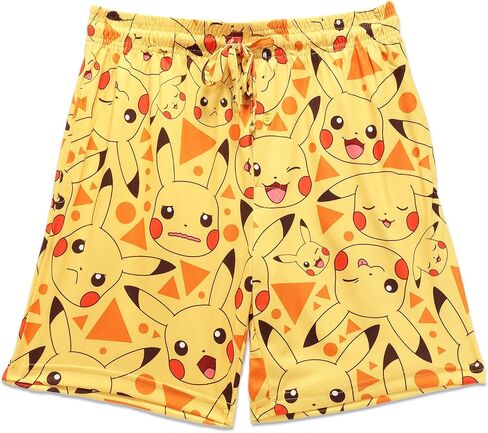 Pikachu Pajama Shorts for Boys, Men - Pokemon Shorts Boys Bundle Includes Adult Small Pikachu Pajama Shorts Plus Pokemon Trading Cards | Boys Pokemon Pajama Shorts in Saudi Arabia