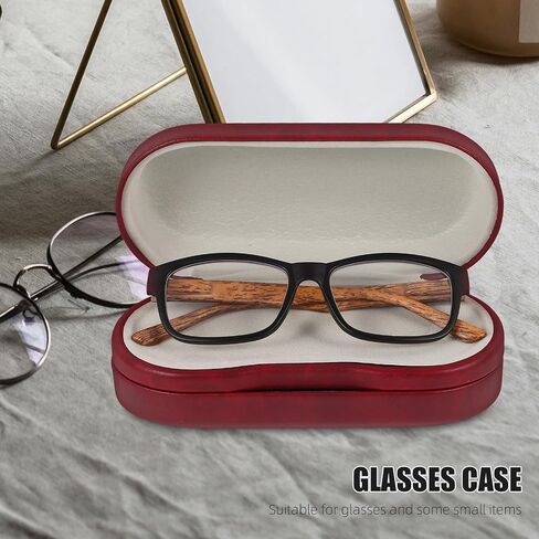 Dual Glasses Case Hard Shell Eyeglass Case Protective for 2 Eyeglasses Travel Sunglasses Organizer in Saudi Arabia