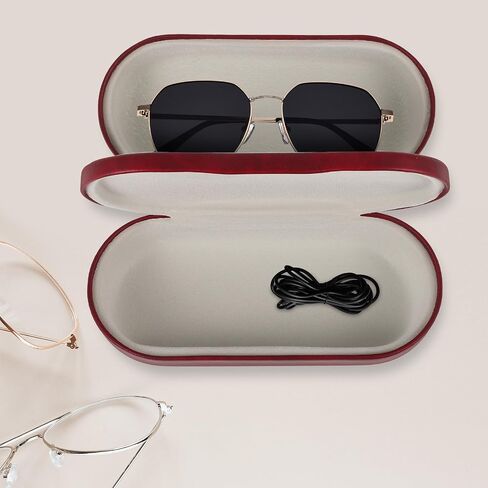 Dual Glasses Case Hard Shell Eyeglass Case Protective for 2 Eyeglasses Travel Sunglasses Organizer in Saudi Arabia
