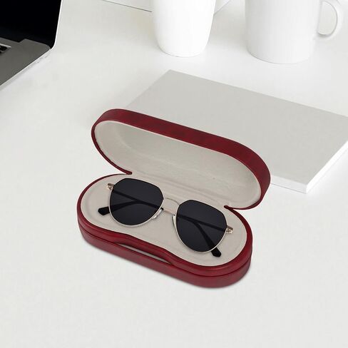 Dual Glasses Case Hard Shell Eyeglass Case Protective for 2 Eyeglasses Travel Sunglasses Organizer in Saudi Arabia