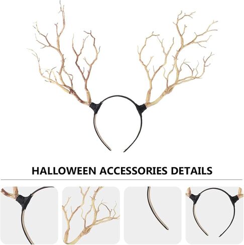 Beaupretty Antler Headband, Simulate Tree Branch Hair Band Forest Elk Horn Headpiece for Halloween Christmas Cosplay Party in Saudi Arabia