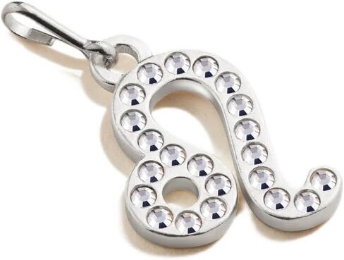 Alex and Ani Zodiac Leo Pavé Chain Station Charm، Leo، لمسة نهائية من الفضة الإسترلينية، كريستال شفاف، حجم السحر 0.44 بوصة عرض × 0.66 بوصة ارتفاع in Saudi Arabia
