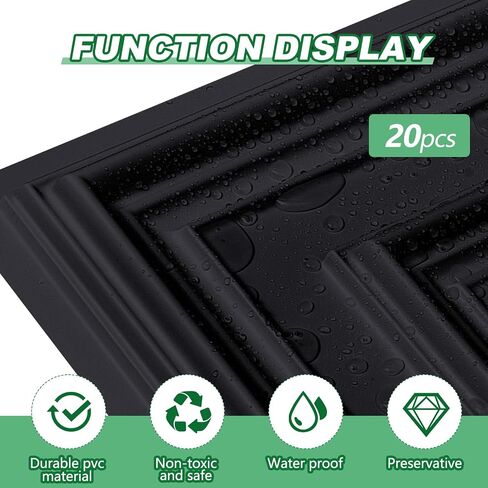 20 Pcs 2 x 2 ft PVC Plastic Drop Ceiling Tiles 24 x 24 x 0.8 Inch Ceiling Panels Decorative Ceiling Covering for Office Bathroom Living Room Bedroom (Black) in Saudi Arabia