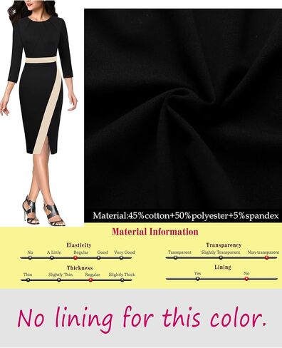 VFSHOW Womens Pleated Crew Neck Front Slit Work Business Office Bodycon Sheath Pencil Dress in Saudi Arabia