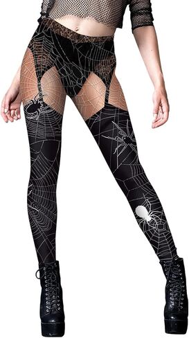 المرأة هالوين الهيكل العظمي طماق اليقطين زي تأثيري طماق ضيقة شبكة العنكبوت M in Kuwait