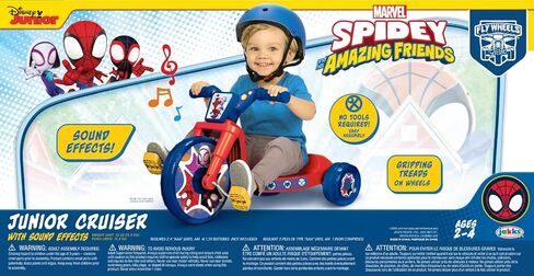 دراجة ثلاثية العجلات Spidey & His Amazing Friends مقاس 10 بوصات مع أصوات - دراجة ثلاثية العجلات للأطفال الصغار، للأعمار من 18 إلى 36 مترًا، للأطفال بطول 33 بوصة - 35 بوصة - 35 رطلًا. الحد الأقصى للوزن in Kuwait