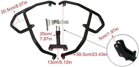 Worldmotop Motorcycle Highway Crash Bars Protector Engine Guard compatible with Honda CRF1100L CRF 1100L Africa Twin Adventure Sports DCT 2020-2023(Upper and Lower) in Kuwait